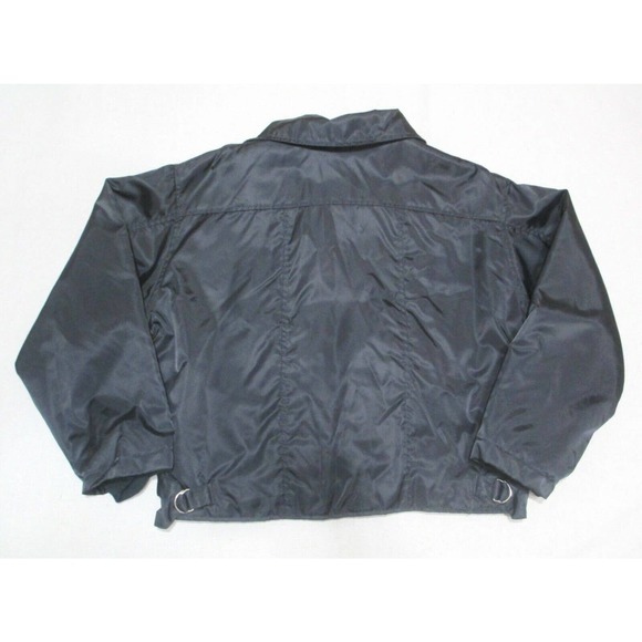 NWT $90 EXPRESS Womens Jacket Black Nylon MOTO Cropped Zip Size S - Picture 6 of 11